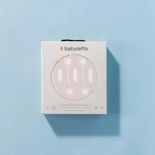 Vista 7 de Babyletto Sábanas para cuna de 100% algodón orgánico para todas las etapas, con certificado GOTS, ajustables 360°, muselina ultra suave