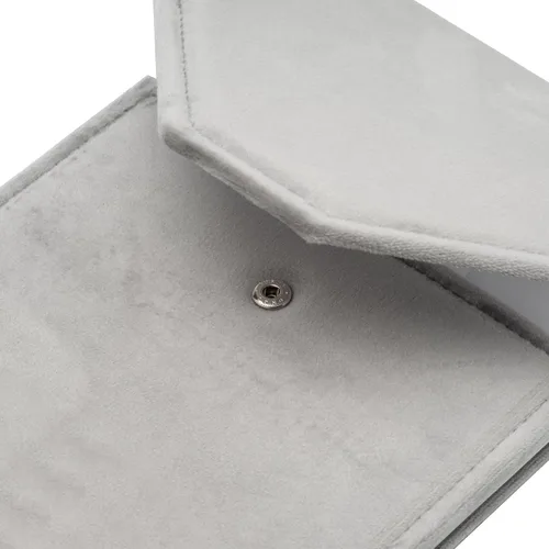 Vista 2 de Terciopelo collar joyería carpeta de viaje almacenamiento vitrina (gris)