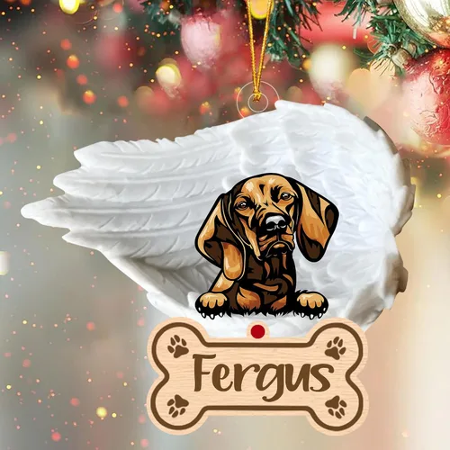 Vista 57 de Adorno de perro afgano de 1 ángel, adorno acrílico 2D personalizado conmemorativo para perros, regalo por pérdida de mascotas, regalo