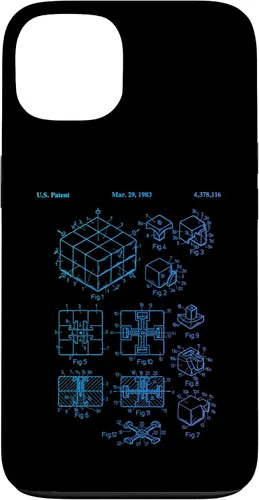 Vista 7 de Carcasa de matemáticas retro para iPhone 16 de cubo de rompecabezas competitivo Rubik Patent Speed Cubing