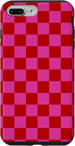 Vista 12 de Red Pink Checkered Checked Pattern Check Design #019 Case for iPhone 17