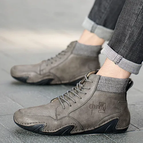 Vista 3 de Zapatillas de deporte de ancho ancho para hombre, zapatos deportivos con banda elástica alta, zapatos deportivos de moda, zapatos casuales