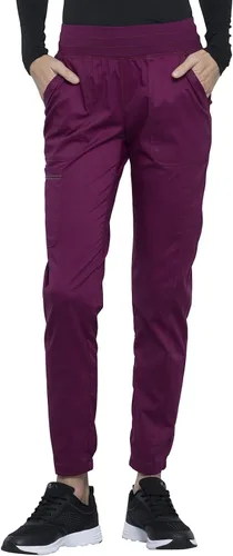 Vista 15 de Cherokee WW011 - Pantalones de uniforme médico para mujer tipo jogger con tiro normal, cintura elástica de 5 bolsillos, ultra suaves con elasticidad