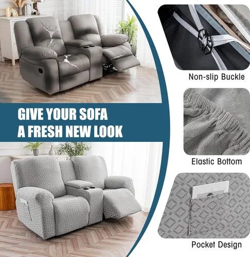 Vista 79 de Gennia Funda Impermeable para Silla Reclinable, Fundas Elásticas para Sofá Reclinable con Bolsillos, Fundas Lavables para Silla Reclinable Lazy Boy