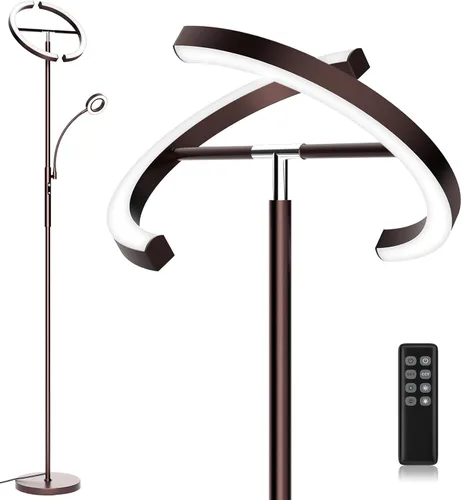 Vista 13 de SIBRILLE Lámpara de Pie RGBCW Mejorada con Lámpara de Lectura, Lámpara de Pie LED con Control Remoto Giratorio Regulable, Luz de Pie Moderna