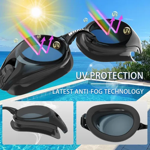 Vista 2 de Whale swim goggles HD Anti-fog Swimming Goggles Adults/Youths Both Suitable