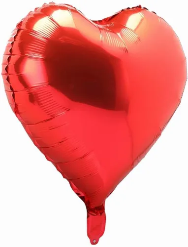 Vista 4 de Globos de aluminio BinaryABC, globos de forma de corazón de helio en color rojo para San Valentín, bodas, cumpleaños y decoraciones de fiesta