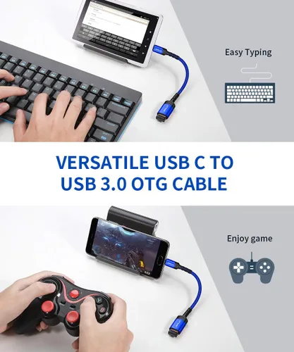 Vista 4 de JSAUX Adaptador USB C a USB [2 unidades], cable OTG tipo C 3.0 OTG On The Go tipo C macho a USB A hembra adaptador compatible con MacBook, iPhone 16