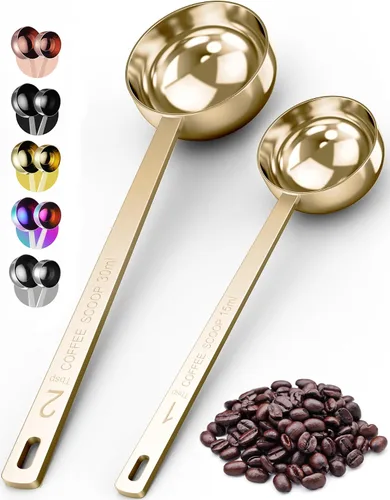 Vista 14 de Orblue Juego Premium de Cucharas para Café - 1 Cucharada (15ml) y 2 Cucharadas (30ml) Cuchara Medidora - Cuchara Medidora de Café de Acero