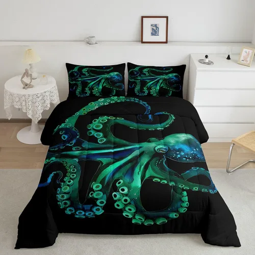 Vista 78 de Erosebridal Juego de edredón de hojas de cannabis, juego de ropa de cama de marihuana con estampado colorido de plantas, decoración bohemia de 2