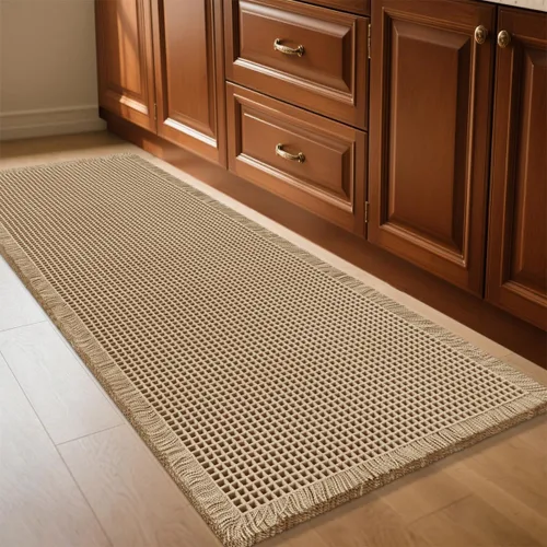 Vista 93 de IM HOME Tapete de baño de punto gofre, color caqui, de 24 x 17 pulgadas, tejido bohemio, moderno, absorbente, antideslizante, suave, lavable