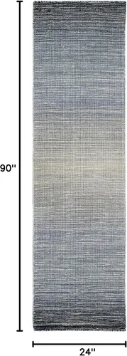 Vista 2 de Liora Manne Aruba - Alfombra de lana tejida a mano para interiores, diseño de transición degradado casual (mezclilla degradada)