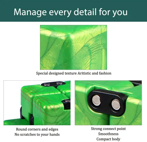 Vista 3 de QIYI - Pequeño elefante dorado actualizado juguete Infinity Cube Fidget, genial Mini Gadget, el mejor para aliviar el estrés y la ansiedad y matar