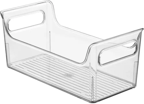 Vista 9 de iDesign - Organizador de condimentos de plástico con asas para nevera, transparente, fabricado en Estados Unidos For Fridge, Made in USA