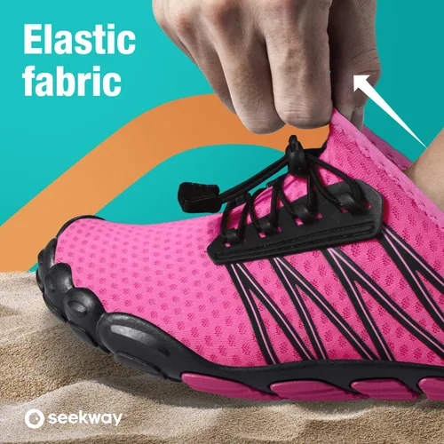 Vista 4 de SEEKWAY - Zapatos de agua unisex, de secado rápido, tipo calcetín y con sensación de pies descalzos para adultos ideales para playa, natación, río