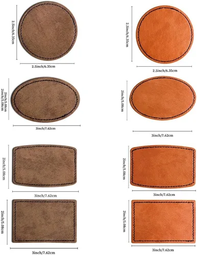 Vista 2 de 80 parches en blanco para sombreros, parches adhesivos de piel sintética para sombreros, reparación personalizada, suministros láser para coser