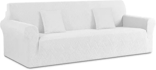 Vista 14 de Ruaozz Funda elástica para sofá de 1 pieza, fundas para sofá de 3 cojines, funda universal antideslizante para sofá, funda lavable de jacquard