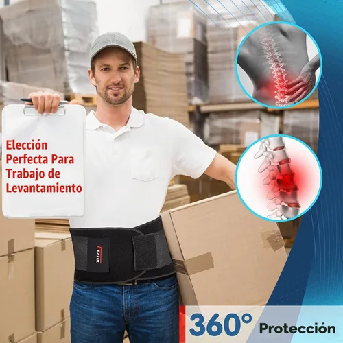 Vista 5 de FEATOL Soporte de espalda transpirable con almohadilla lumbar para mujeres y hombres, cinturón de soporte para alivio del dolor de espalda baja