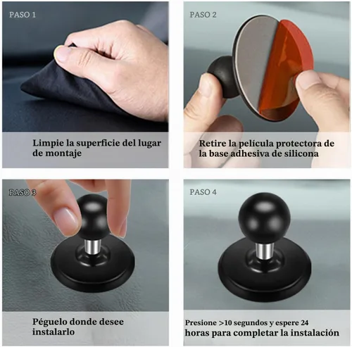 Vista 2 de Base de bola adhesiva flexible con bola de 1 pulgada compatible con brazo de doble enchufe RAM Mounts tamaño B, adaptador de cabeza de bola de 1