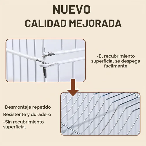 Vista 7 de Jaula para pájaros pequeña, jaula colgante plegable ligera con bandeja
