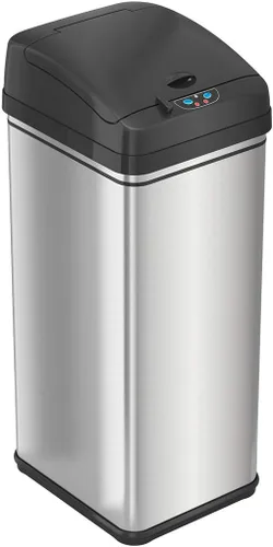 Vista 4 de iTouchless Cubo de basura de cocina con sensor de 50 litros/13 galones, a prueba de perros, con bloqueo de tapa y filtro de olor AbsorbX, tapa sin