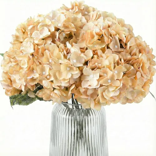 Vista 28 de 2 ramos de flores artificiales de hortensias de seda negra de 20 pulgadas