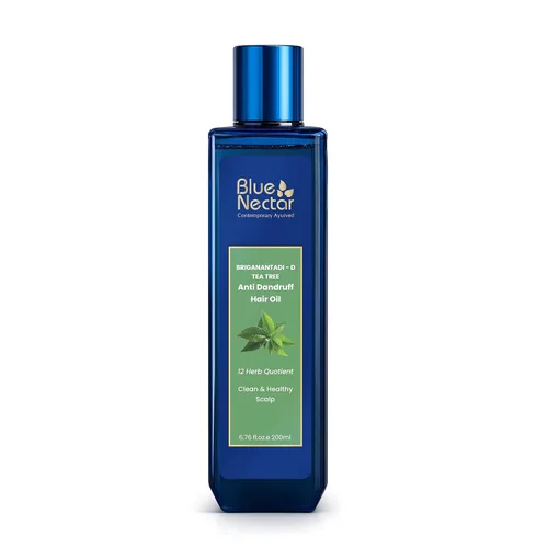 Vista 10 de Blue Nectar Aceite de árbol de té para el cabello Aceite natural anticaspa para el cuero cabelludo Aceite para el cabello ayurvédico a base