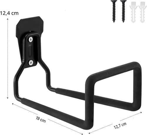 Vista 6 de Percha de Manguera, Soporte de Manguera de Metal Resistente para Montaje en Pared, Gancho para Manguera de Jardín/Manguera Extensible/Carrete