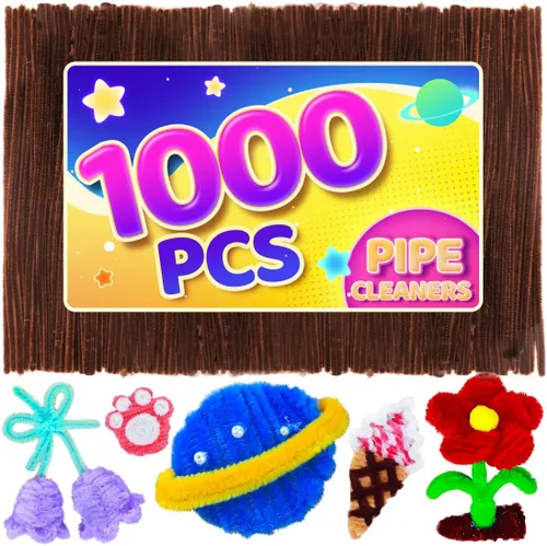 Vista 16 de Eppingwin 200 limpiapipas, limpiadores de pipas con purpurina, suministros de manualidades, tallos de felpilla de 10 colores para proyectos