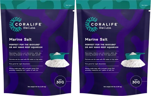 Vista 11 de Coralife BioCube - Tanque de peces para acuario de agua salada, 15 galones Sal de acuario para nano acuario, neutraliza el cloro y la cloramina