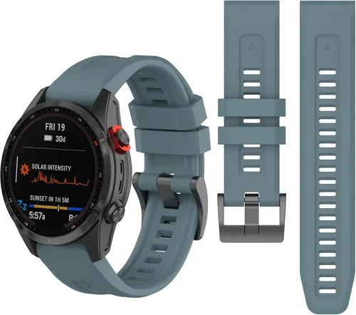 Vista 9 de Correa de reloj de silicona compatible con Garmin Fenix 7/Fenix 6 Pro/Fenix 5 Plus/935/945/Descent G1/EPIX Gen 2/Instinct de repuesto de ajuste