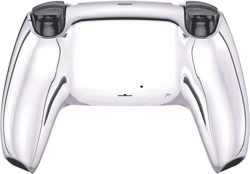 Vista 8 de eXtremeRate Carcasa frontal de repuesto cromada plateada brillante, panel táctil y carcasa decorativa y carcasa inferior compatible con controlador