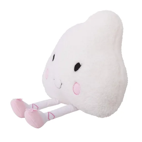 Vista 3 de Little Love by NoJo - Almohada decorativa con forma de nube blanca con cara bordada rosa y bailarina