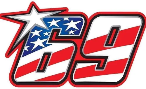 Vista 2 de 2 calcomanías Nicky 69, Moto GP, 2 pulgadas, Kentucky Kid 69 R.I.P