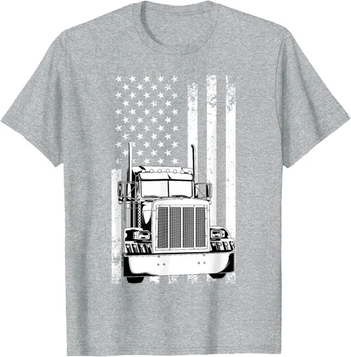 Vista 31 de Camión conductor bandera americana camionero vintage hombres mujeres regalo camiseta