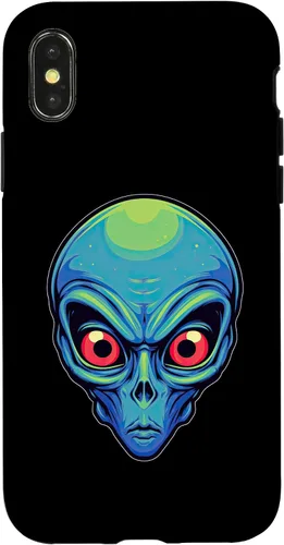 Vista 7 de iPhone 13 Pro Max Alien Face UFO Alien Head Funny Alien Case