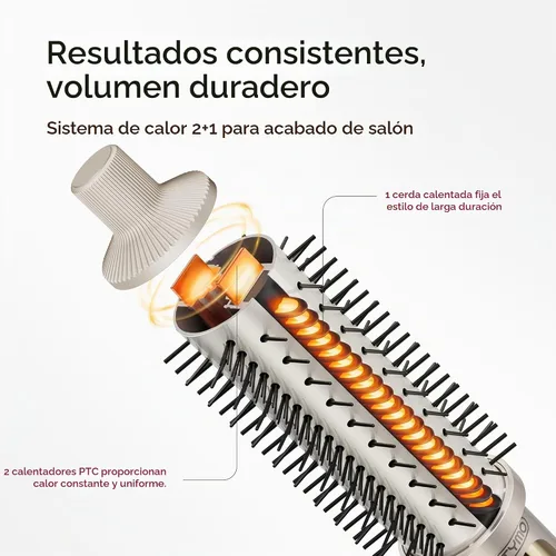 Vista 4 de TYMO STYLUX PRO - Cepillo térmico para rizar, cepillo redondo calentado