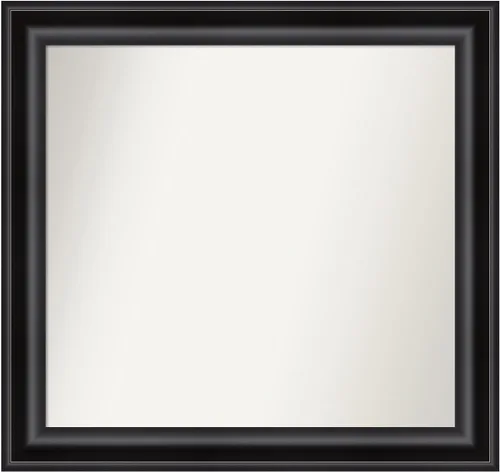 Vista 280 de Amanti Art Espejo personalizado, espejo de baño negro puente, espejo de pared o espejo de tocador de baño sobre el fregadero (26 x 26 pulgadas)