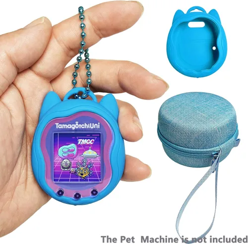 Vista 5 de Funda de silicona y funda de transporte para Tamagotchi Uni Interactive Virtual Pet, protector de pantalla para Tamagotchi Uni Watch Digital Pet