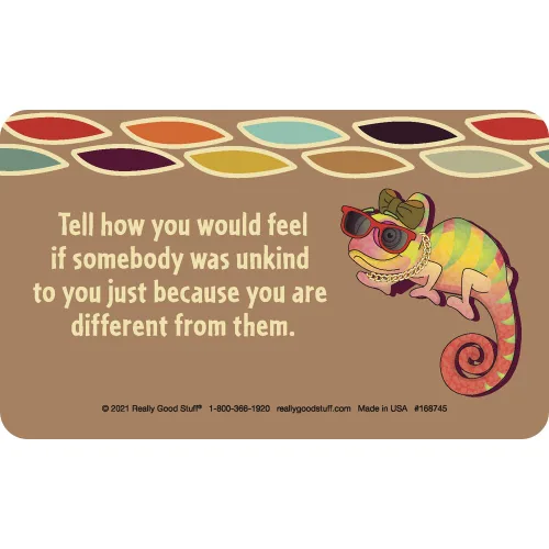 Vista 3 de Really Good Stuff Tarjetas de discusión de diversidad – Juego de 18 – Promueve la igualdad, la inclusión y la empatía – Tarjetas multiculturales