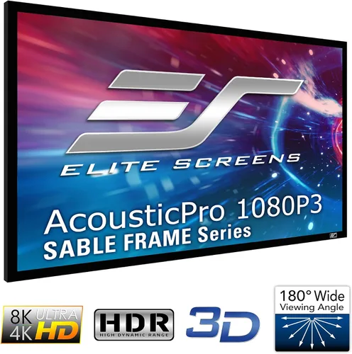 Vista 2 de Elite Screens Serie ezFrame, Pantalla de proyección de cine en casa de marco fijo Sable Frame Series