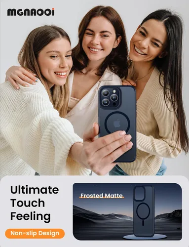 Vista 6 de Mgnaooi Funda magnética para iPhone 12 y iPhone 12 Pro [probada contra caídas de grado militar y compatible con MagSafe], parte trasera translúcida