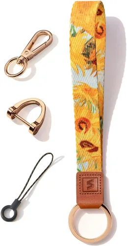 Vista 15 de Correa de cordón para llaves, diseño de patrón original para llavero de muñeca