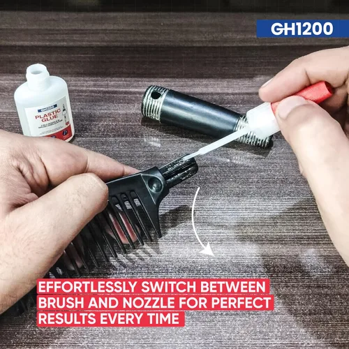 Vista 5 de GH1200 (2-en-1) Súper Pegamento para Plástico con Aplicador de Cepillo y Boquilla - Pegamento para Plástico de Secado Rápido de Alta Resistencia