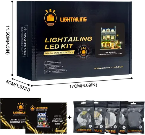 Vista 6 de LIGHTAILING Juego de luces para (restaurante parisino) modelo de bloques de construcción - Kit de luz LED compatible con Lego 10243