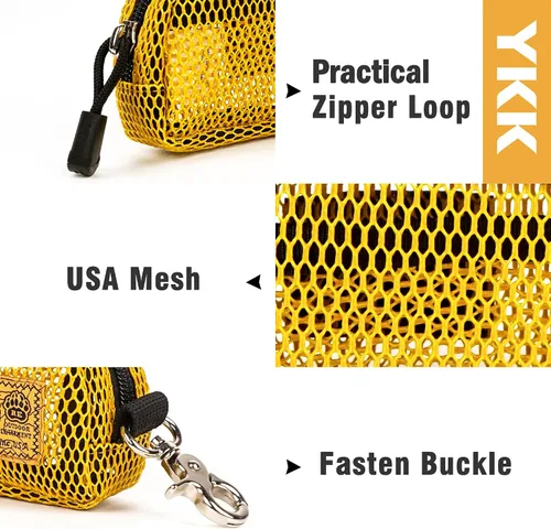 Vista 7 de Rough Enough - Juego de bolsa de aseo transparente y bolsa de malla con cremallera pequeña, Amarillo Dorado