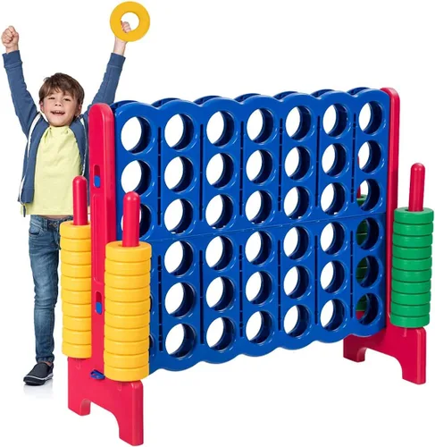 Vista 12 de Costzon Giant 4 en una fila, Juego de mesa Jumbo de 4 a puntuación para niños y adultos, juego de conexión de patio interior y exterior, 1.07 m