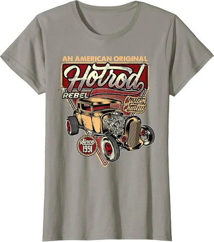 Vista 72 de Camiseta vintage Hot Rod Speed and Power para hombre Asphalt Grey