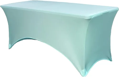 Vista 54 de YOUR CHAIR COVERS - Fundas rectangulares de elastano para mesas de 4 pies, manteles ajustados para eventos de boda, decoraciones de patio, tela Negro