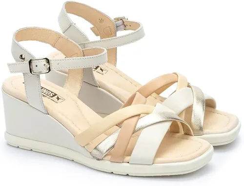 Vista 2 de PIKOLINOS Sandalias de cuña de cuero Teulada para Mujer